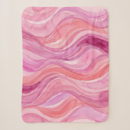 Rosa Wasserfarben-Wellenmuster Sherpadecke