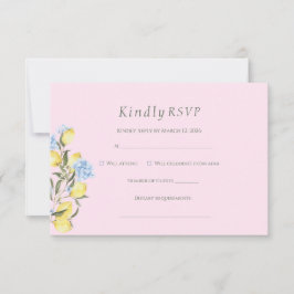 Rosa Wasserfarben-Zitrus-Hochzeits-RSVP-Karte RSVP Karte