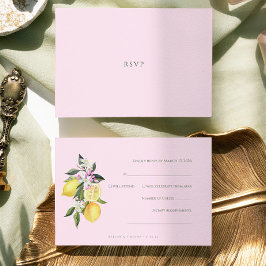 Rosa Wasserfarben-Zitrus-Hochzeits-RSVP-Karte RSVP Karte
