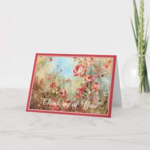 Rosa Wasserfarbenblumen Karte