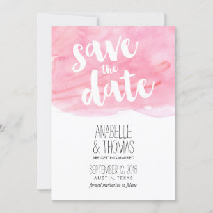 Rosa Wasserfarbenfrühlingssehen Save the Date Einladung
