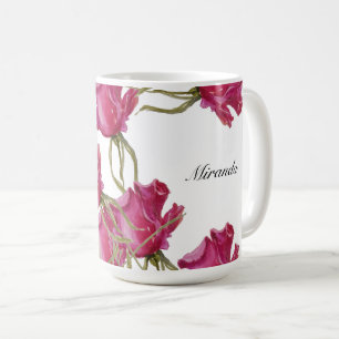 Rosa Wasserfarbenkunst Handgemalt Kaffeetasse
