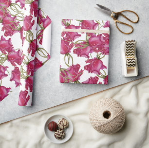 Rosa Wasserfarbenmuster Handgemalt Geschenkpapier