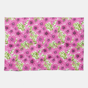 Rosa Wasserfarbenmuster Petunia-Blume Handtuch