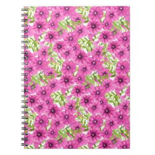 Rosa Wasserfarbenmuster Petunia-Blume Notizblock