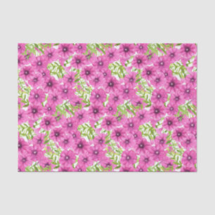 Rosa Wasserfarbenmuster Petunia-Blume Seidenpapier