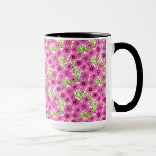 Rosa Wasserfarbenmuster Petunia-Blume Tasse