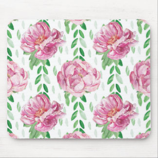 Rosa Wasserfarbenpeonys Mousepad