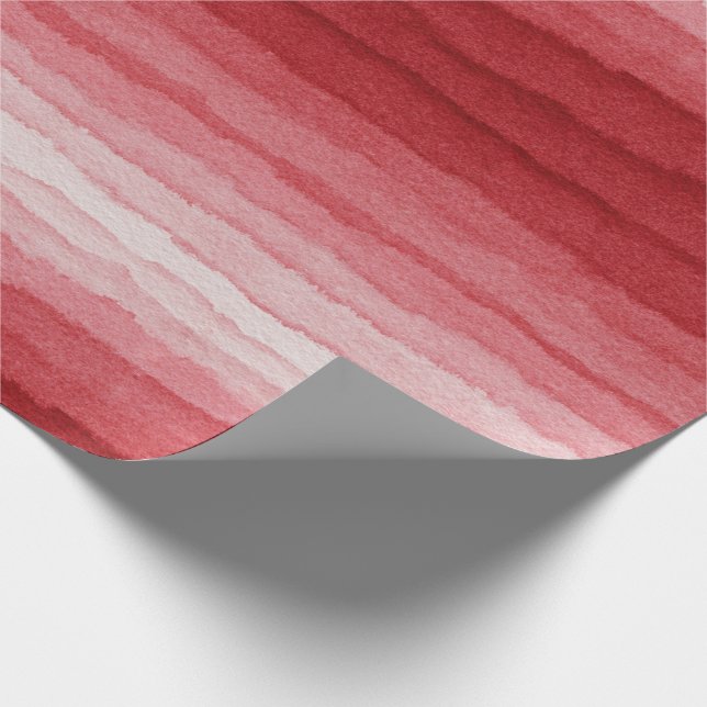 Rosa Wasserfarbverlauf-Streifen Geschenkpapier (Ecke)