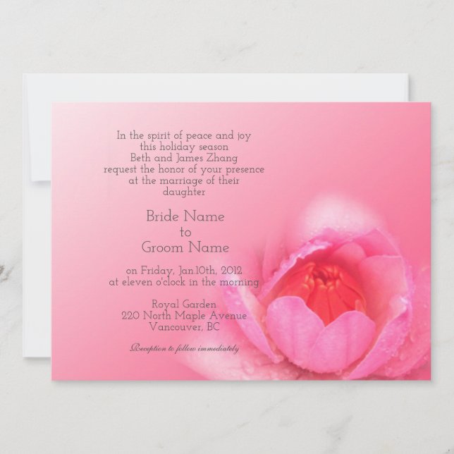 rosa Wasserlilie im rosa Hintergrund. 粉 红 色 睡 莲 Einladung (Vorderseite)