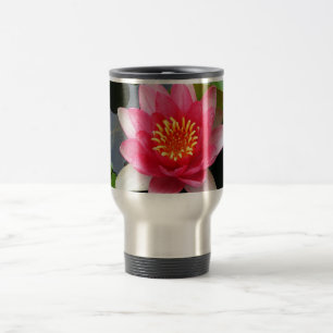 Rosa Wasserlilie Reisebecher