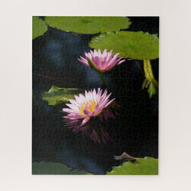 Rosa Wasserlilien Jigsaw Puzzle (Vertikal)