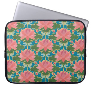 Rosa Wasserlilien, Libellen Laptop-Sieb Laptopschutzhülle