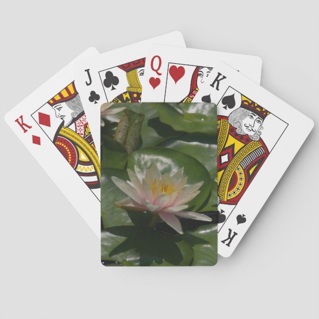 Rosa Wasserlilien Lotus Playing Cards Spielkarten (Rückseite)