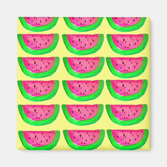Rosa Wassermelone Frucht Pop Kunstmagnet Magnet (Vorne)