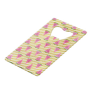 Rosa Wassermelone und gelbes Geldbeutel Flaschenöffner