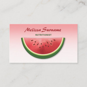 Rosa Wassermelonen-Fruchtscheibe Diätassistentin E Visitenkarte