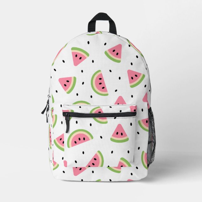 Rosa Wassermelonen, Wassermelonen, Sommermuster Bedruckter Rucksack (Vorderseite)
