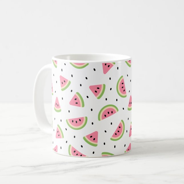 Rosa Wassermelonen, Wassermelonen, Sommermuster Kaffeetasse (Vorderseite Links)