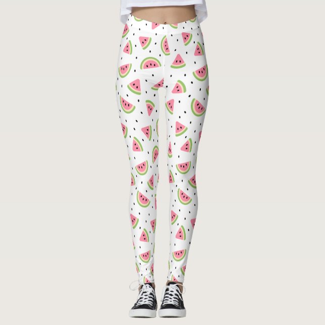 Rosa Wassermelonen, Wassermelonen, Sommermuster Leggings (Vorderseite)