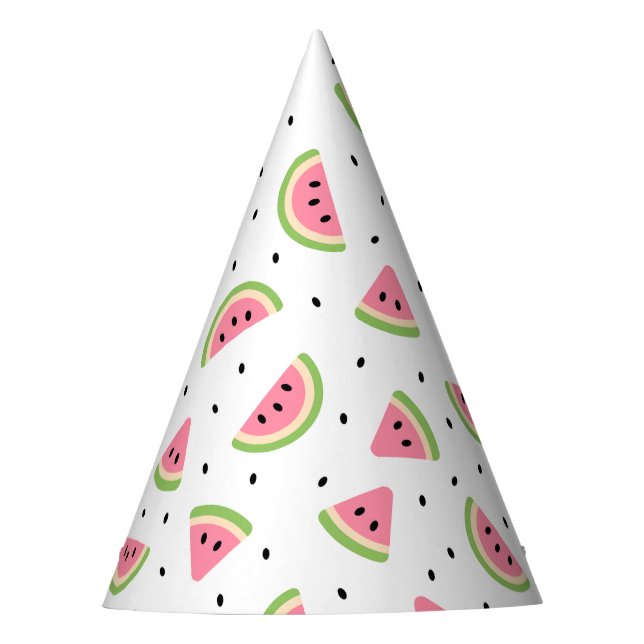 Rosa Wassermelonen, Wassermelonen, Sommermuster Partyhütchen (Vorderseite)