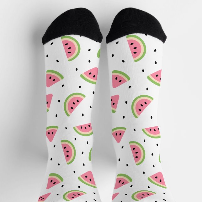 Rosa Wassermelonen, Wassermelonen, Sommermuster Socken (Oben)