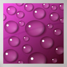 Rosa Wassertropfen Hintergrund Poster
