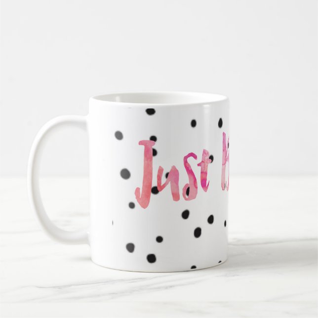 Rosa Watercolor atmen gerade schwarze Kaffeetasse (Links)