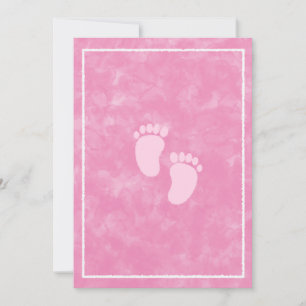 Rosa Watercolor-Baby-Shower-Rechteckvorlage  Einladung