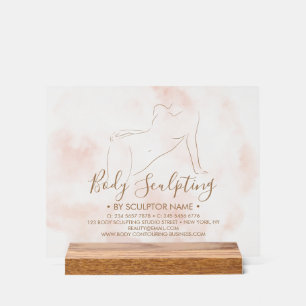 Rosa Watercolor-Body-Sculpting-Konturierung-Spa Acrylschild