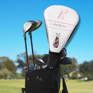 Rosa Watercolor Golf Clubs Monogram Name Golf Headcover