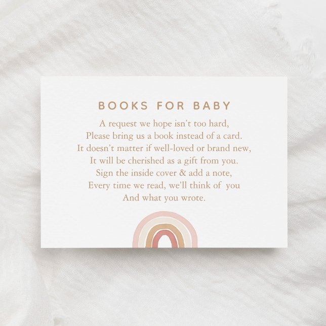 Rosa Watercolor Regenbogen Buchanfrage Begleitkarte (Von Creator hochgeladen)