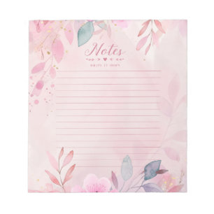 Rosa Watercolor-Schreibblock Notizblock