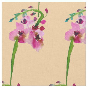 Rosa Watercolor Verbascum erröten Blume Stoff