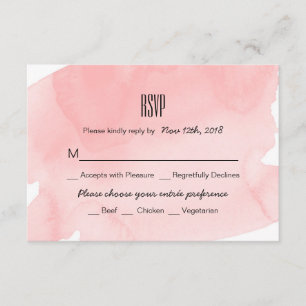 Rosa Watercolor Wash Wedding RSVP Card Karte