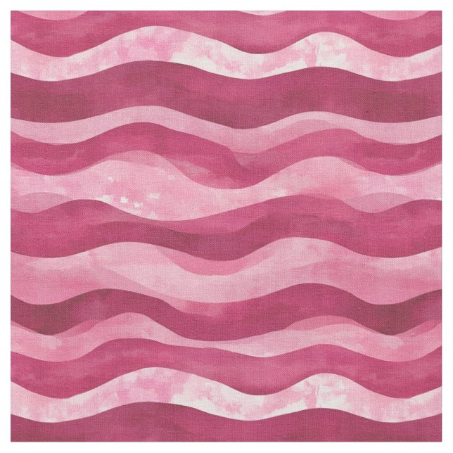 Rosa Watercolor Wavy Lines Stoff (Nahaufnahme)