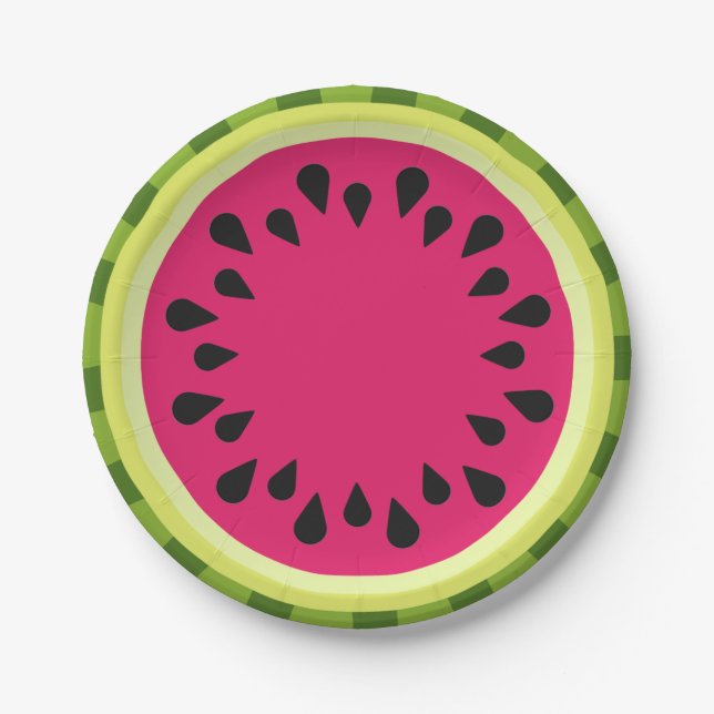 Rosa Watermelon Slice Paper Teller (Vorderseite)