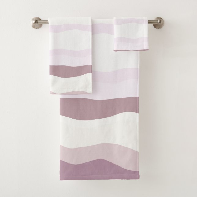 Rosa Wavy Streifen Badhandtuch Set (Insitu)