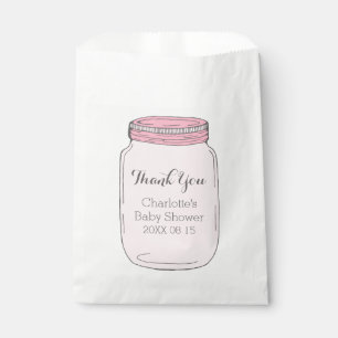 Rosa Weckglas-Babyparty-Bevorzugungs-Taschen Geschenktütchen
