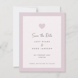 Rosa Wedding Heart Design Save the Date Karte