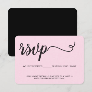 Rosa Wedding Website Sitzplätze für Sie reserviert RSVP Karte