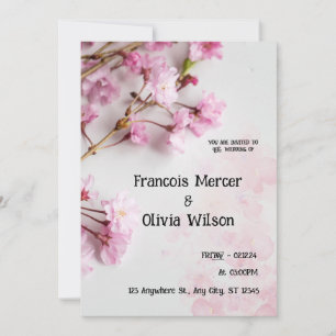 Rosa Weibliche Braun Einladung zur Hochzeit