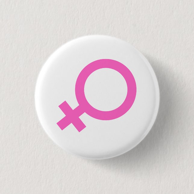 Rosa weibliches Geschlechtssymbol-Button  Button (Vorderseite)