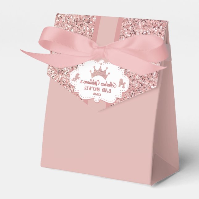 Rosa weiche Prinzessin Glitzer funkeln Babydusche Geschenkschachtel (Vorderseite)
