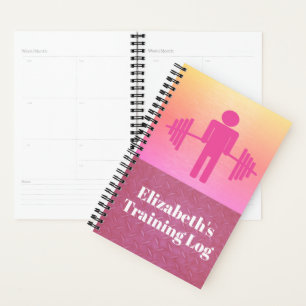Rosa Weightheben Fitness Gym Workout Log Planer