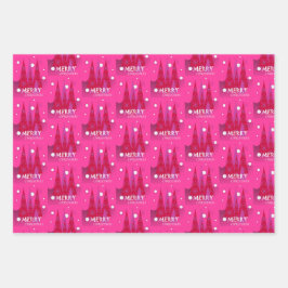 Rosa Weihnachten Geschenkpapier Set