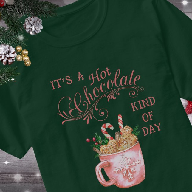 Rosa Weihnachten Heiße Schokolade Tasse Dunkler T  T-Shirt (Von Creator hochgeladen)