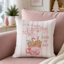 Rosa Weihnachten Heiße Schokolade Tasse Kissen