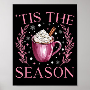 Rosa Weihnachten Heiße Schokolade Vintage Xmas Ist Poster