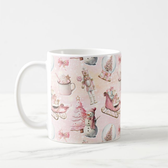 Rosa Weihnachten Kaffeetasse (Links)